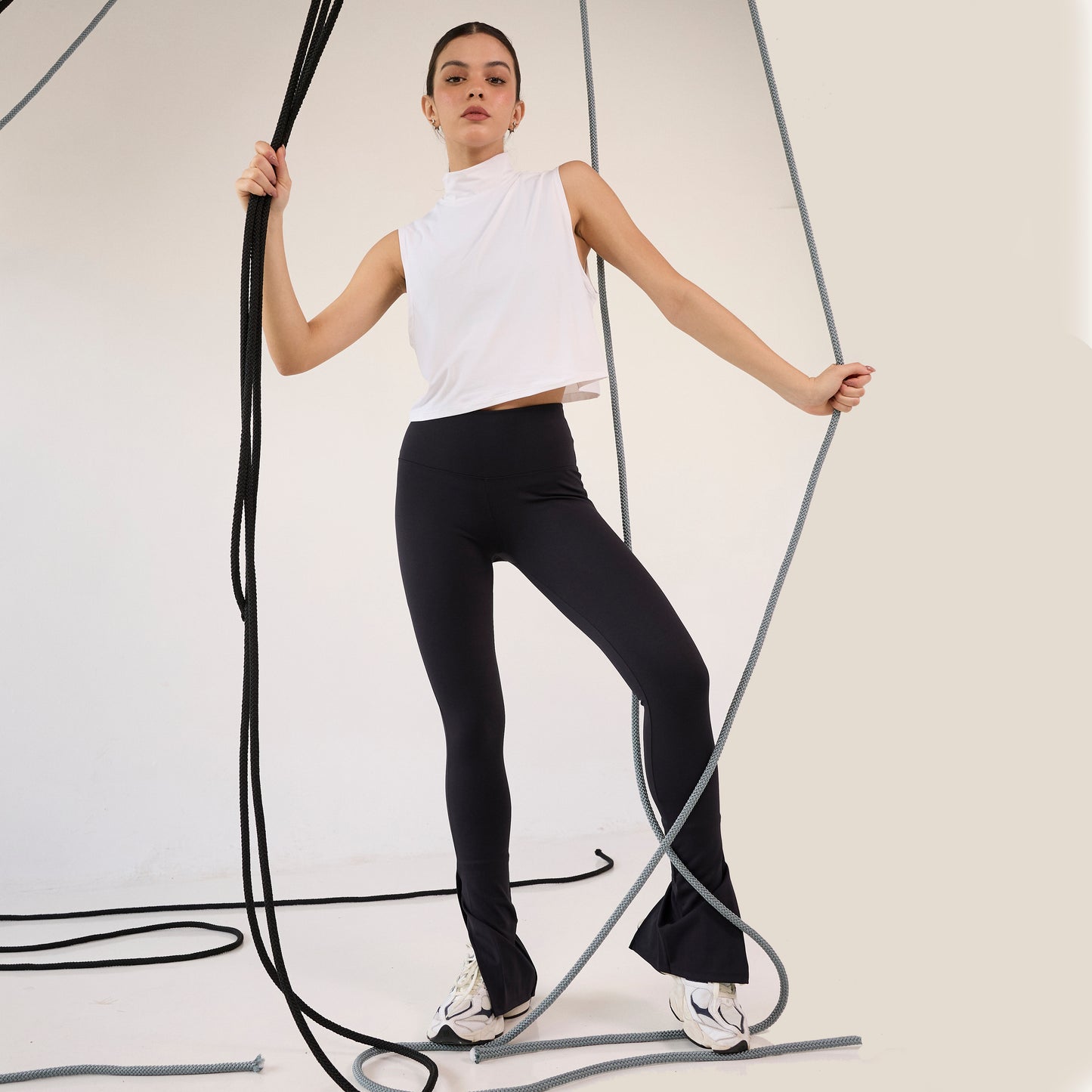 Legging Flare Negro Liso