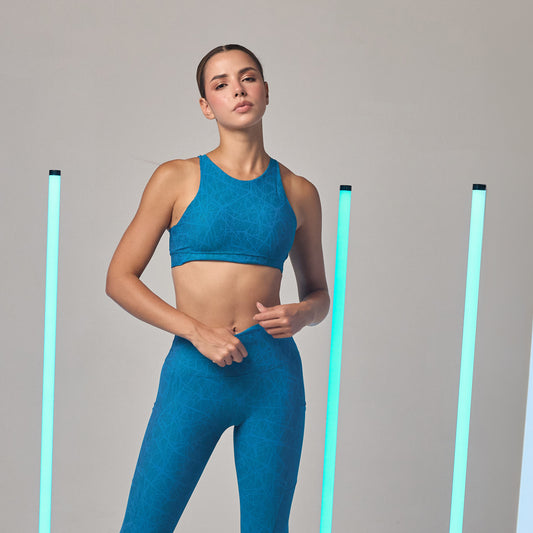 Top Halter Araña Azul