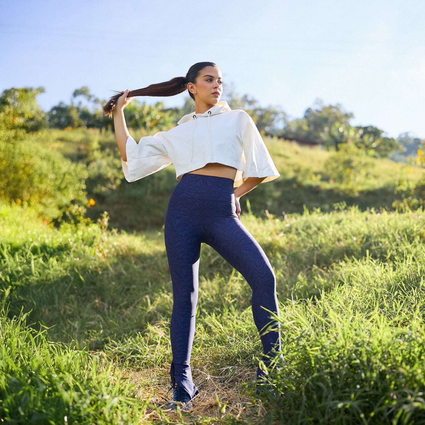 Legging Flare Olas Azul Marino
