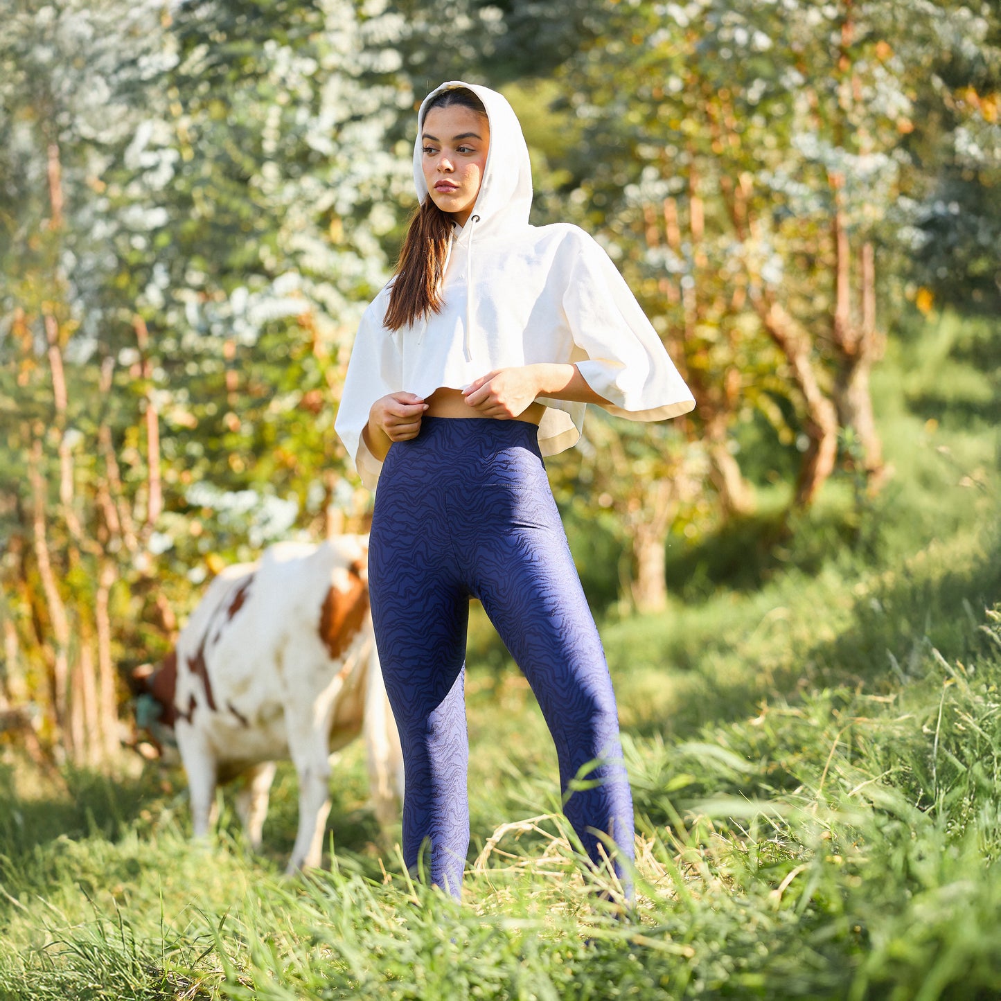 Legging Flare Olas Azul Marino