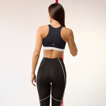 Top Luna Negro con Detalle Blanco