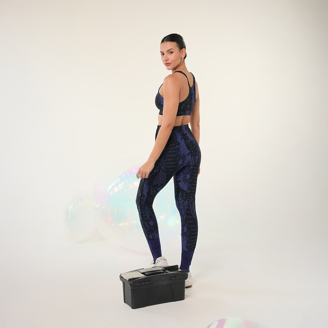 Legging Rastro Con Detalle Negro