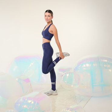 Legging Cruzado Cuadros Azul