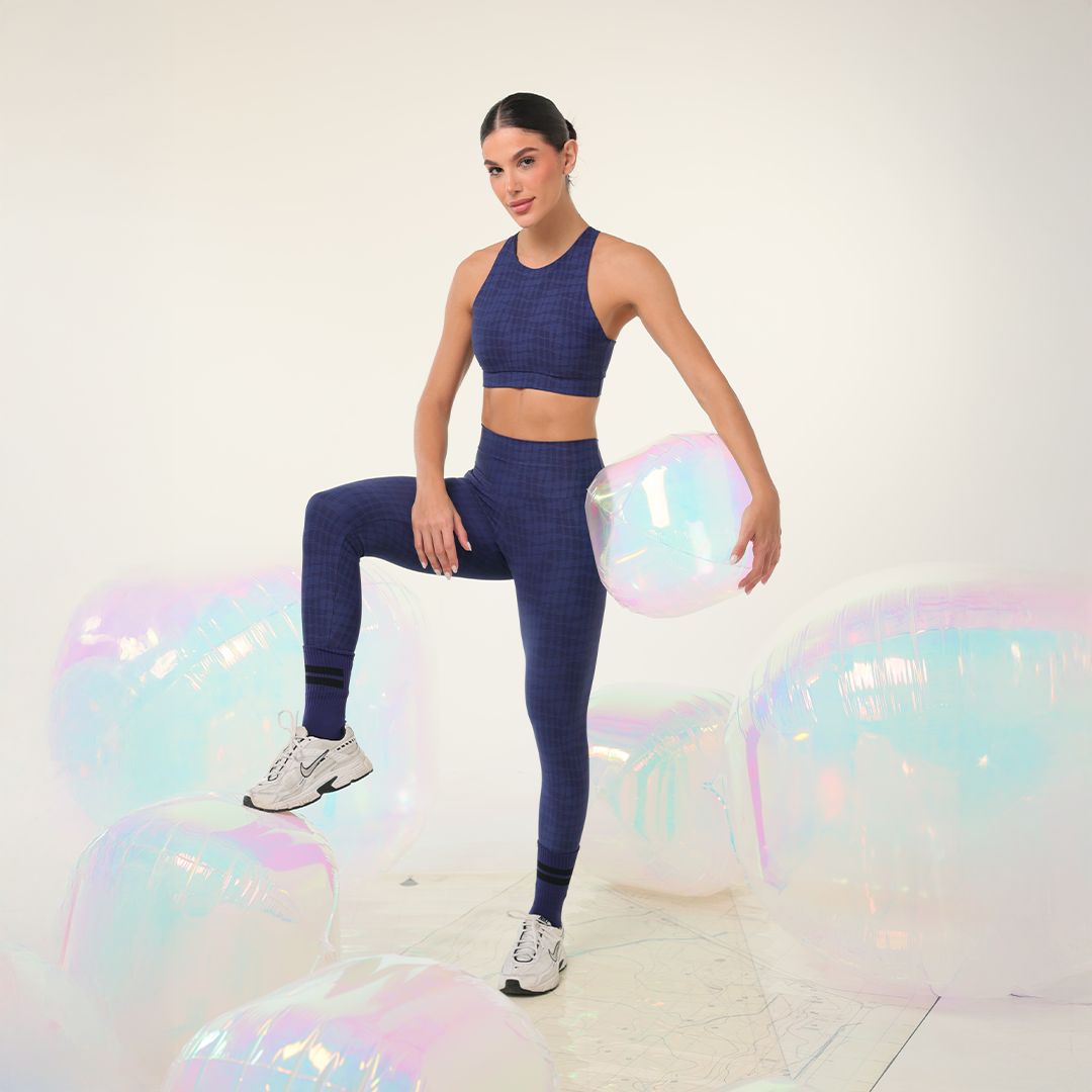 Legging Cuadros Azul