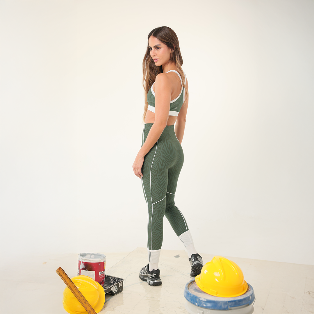 Legging Zebra Con Detalle Blanco